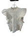 Lelis Size S Ivory Rayon Knit Flutter Sleeve Mock Neck Top Ivory / S
