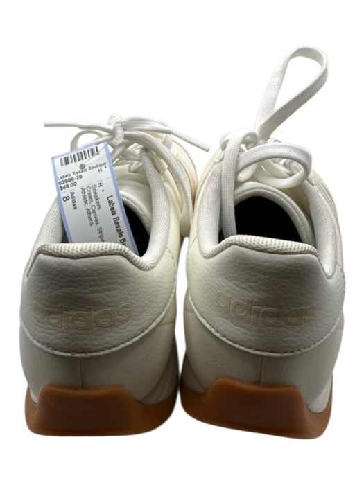 Adidas Shoe Size 8 Cream Canvas Stripe Detail Lace Up Athletic Sneakers Cream / 8