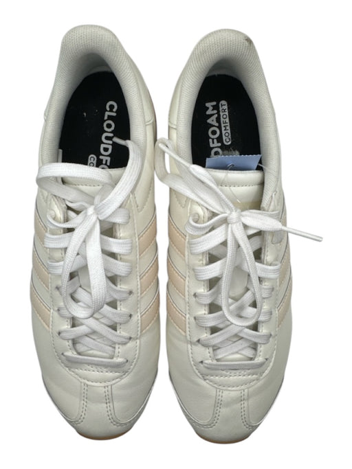 Adidas Shoe Size 8 Cream Canvas Stripe Detail Lace Up Athletic Sneakers Cream / 8