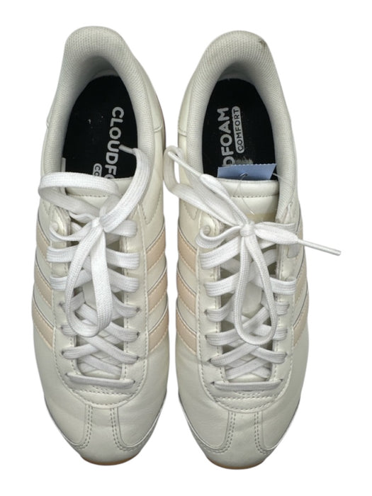 Adidas Shoe Size 8 Cream Canvas Stripe Detail Lace Up Athletic Sneakers Cream / 8