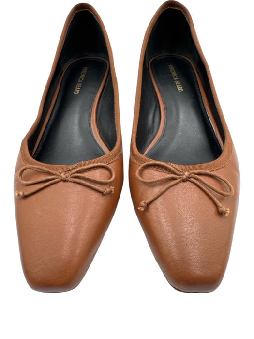 Veronica Beard Shoe Size 7.5 Brown Leather Square Toe Bow Detail Pumps Brown / 7.5
