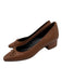 Veronica Beard Shoe Size 7.5 Brown Leather Square Toe Bow Detail Pumps Brown / 7.5