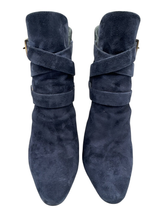 Tamara Mellon Shoe Size 39 Navy Blue Suede leather Almond Toe Cut Out Booties Navy Blue / 39