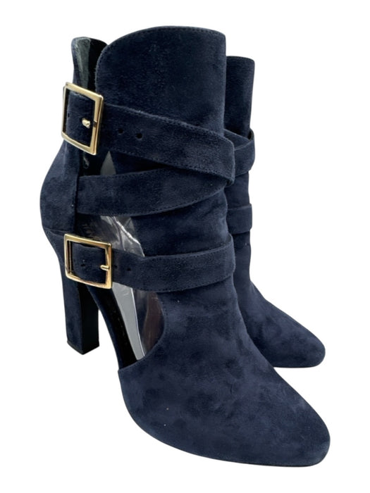 Tamara Mellon Shoe Size 39 Navy Blue Suede leather Almond Toe Cut Out Booties Navy Blue / 39