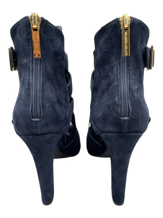 Tamara Mellon Shoe Size 39 Navy Blue Suede leather Almond Toe Cut Out Booties Navy Blue / 39