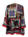 Alice + Olivia Size M/L BLack, Yellow, Multi Polyester Satin Open Front Cardigan BLack, Yellow, Multi / M/L