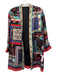 Alice + Olivia Size M/L BLack, Yellow, Multi Polyester Satin Open Front Cardigan BLack, Yellow, Multi / M/L