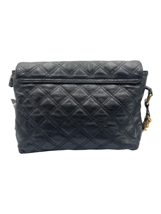 Marc Jacobs Black Leather Quilted Magnetic Clasp Shoulder Bag Black / S