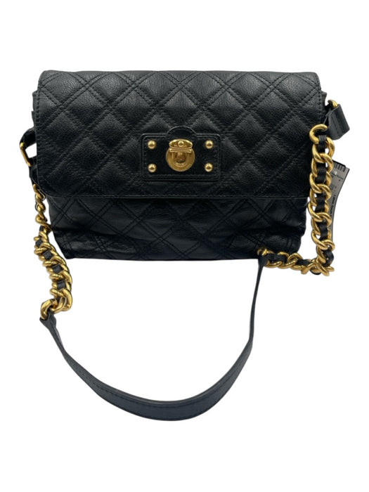 Marc Jacobs Black Leather Quilted Magnetic Clasp Shoulder Bag Black / S