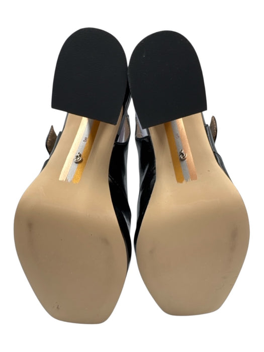 Sam Edelman Shoe Size 8 Black Patent Leather Square Toe Buckle Strap Pumps Black / 8