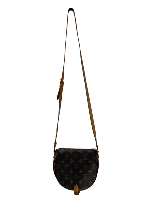 Louis Vuitton Brown & Tan Coated Canvas Leather Shoulder Monogram Bag Brown & Tan / Small