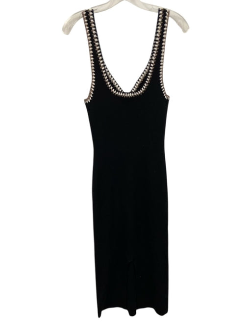 Caroline Constas Size S Black, Brown & White Viscose & Polyester Rib Knit Dress Black, Brown & White / S