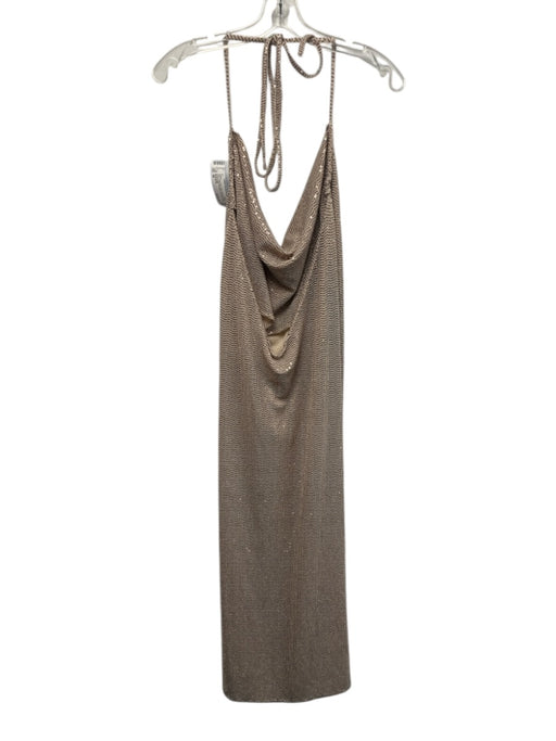 Dodo Bar Or Size 44 Rose Gold Nylon Blend All Over Sequins Side Ruching Dress Rose Gold / 44