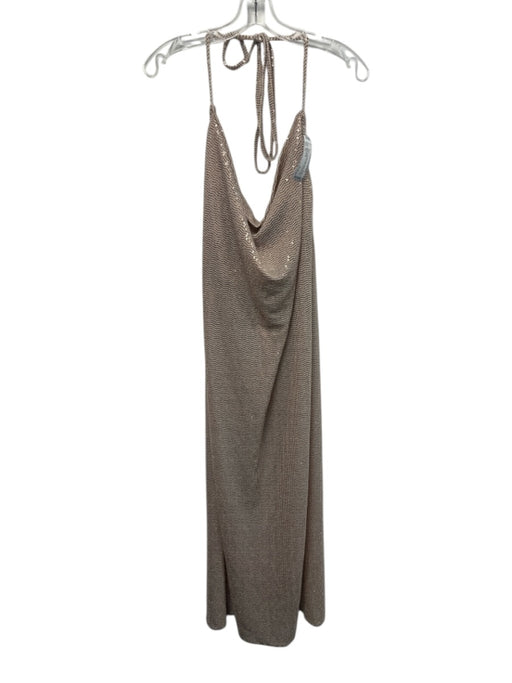 Dodo Bar Or Size 44 Rose Gold Nylon Blend All Over Sequins Side Ruching Dress Rose Gold / 44