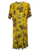 Le Superbe Size 6 Yellow, Pink & Multi Polyethylene Short Sleeve Wrap Dress Yellow, Pink & Multi / 6