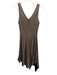 Jonathan Simkhai Size 4 Tan & Navy Rayon Blend Sleeveless Striped V Neck Dress Tan & Navy / 4