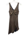 Jonathan Simkhai Size 4 Tan & Navy Rayon Blend Sleeveless Striped V Neck Dress Tan & Navy / 4