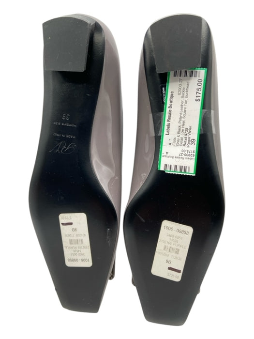 Roger Vivier Shoe Size 39 Gray & Black Patent Leather Buckle Detail Flats Gray & Black / 39