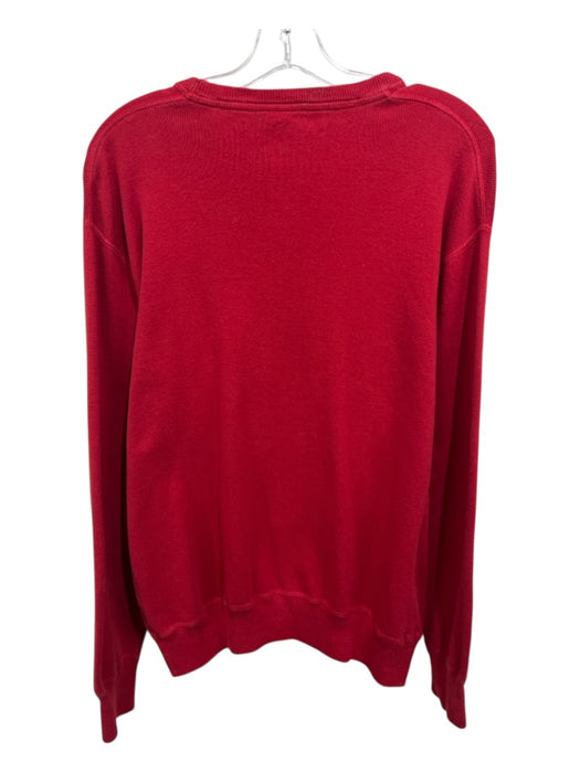 Polo Size L Red Cotton Solid Crew Men's Sweater Red / L