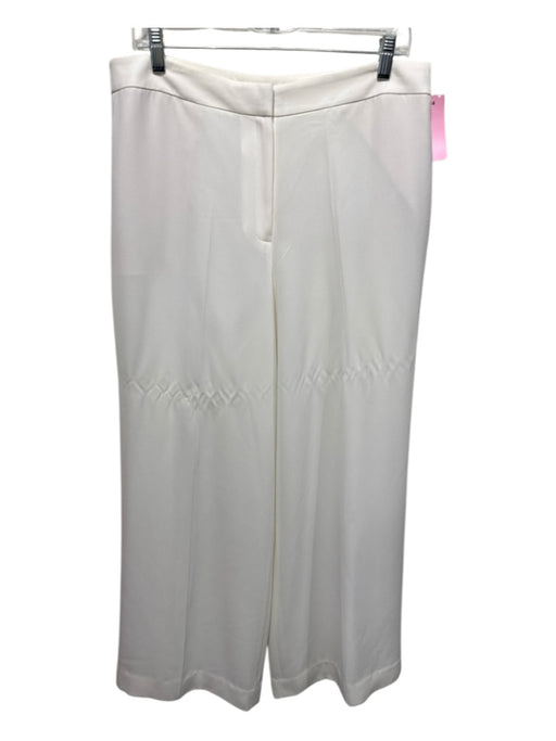 Lafayette 148 Size 12 White Acetate & Polyester Trouser Pants White / 12