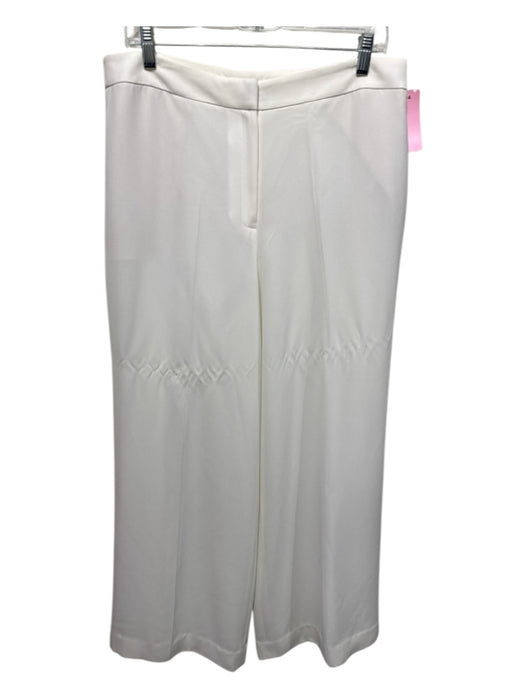 Lafayette 148 Size 12 White Acetate & Polyester Trouser Pants White / 12