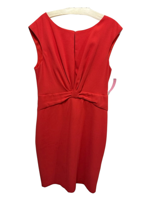 Badgley Mischka Size 14 Orange Polyester Sleeveless Keyhole Front Back Zip Dress Orange / 14