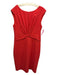 Badgley Mischka Size 14 Orange Polyester Sleeveless Keyhole Front Back Zip Dress Orange / 14