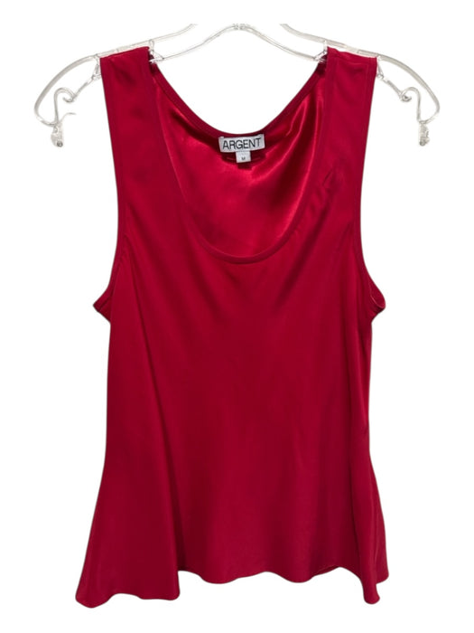 Argent Size M Red Silk Sleeveless Tank Top Red / M