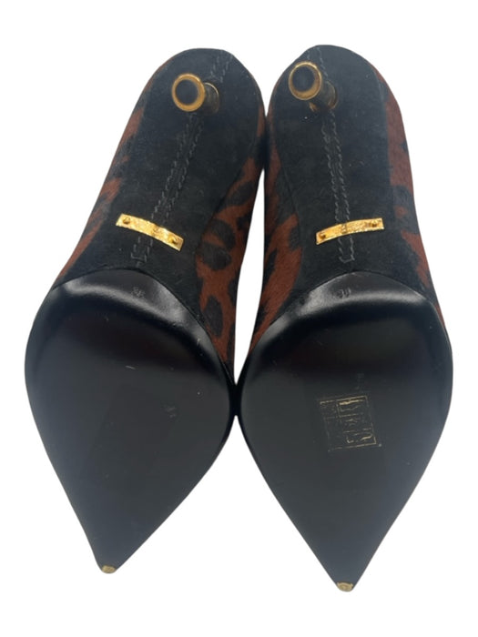 Tom Ford Shoe Size 38 Brown, Black & Gold Pony Hair Suede Leopard Print Pumps Brown, Black & Gold / 38