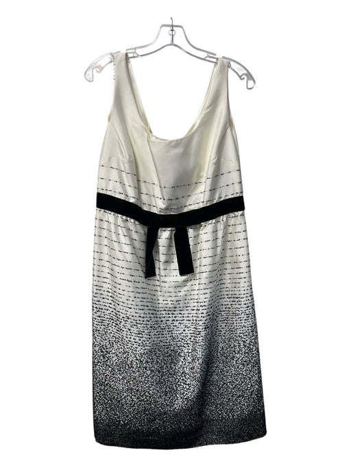 Kate Spade Size 12 Cream & Black Acetate Sleeveless Textured Velvet Ribbon Dress Cream & Black / 12