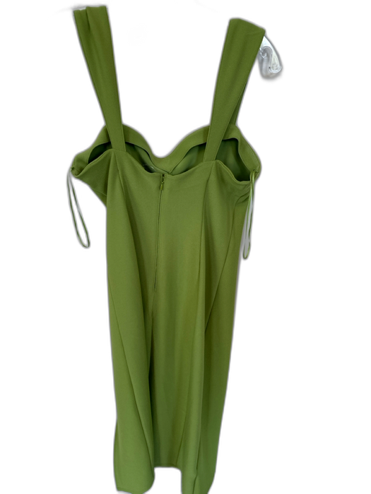 Abercrombie & Fitch Size LP Green Polyester Blend Sleeveless Back Zip Slit Dress Green / LP