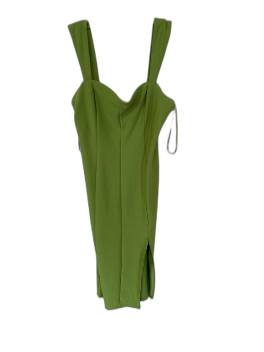 Abercrombie & Fitch Size LP Green Polyester Blend Sleeveless Back Zip Slit Dress Green / LP