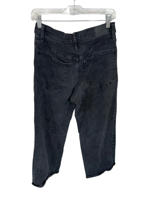 Madewell Size 30P Black Cotton Blend High Waist Wide Leg Jeans Black / 30P