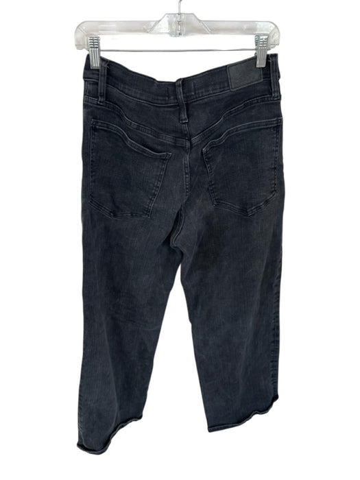 Madewell Size 30P Black Cotton Blend High Waist Wide Leg Jeans Black / 30P