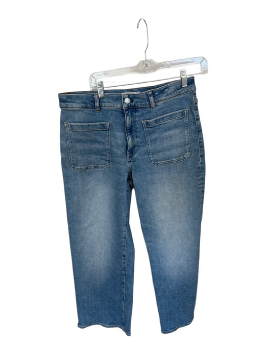 Madewell Size 30P Med Light Wash Cotton Blend High Waist Wide Leg Jeans Med Light Wash / 30P