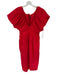 J. Crew Size 12 Red Organic Cotton Short Balloon Sleeve Back Zip V Neck Dress Red / 12
