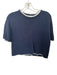 Abercrombie & Fitch Size M Navy & white Cotton Blend Stitch Detail Sweater Navy & white / M
