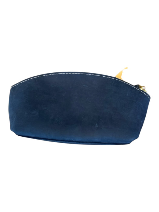 Portland Leather Navy Leather Zip Close Dome Pouch Bag Navy / XS