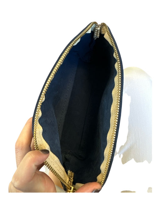 Portland Leather Navy Leather Zip Close Dome Pouch Bag Navy / XS