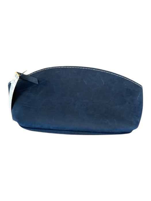 Portland Leather Navy Leather Zip Close Dome Pouch Bag Navy / XS