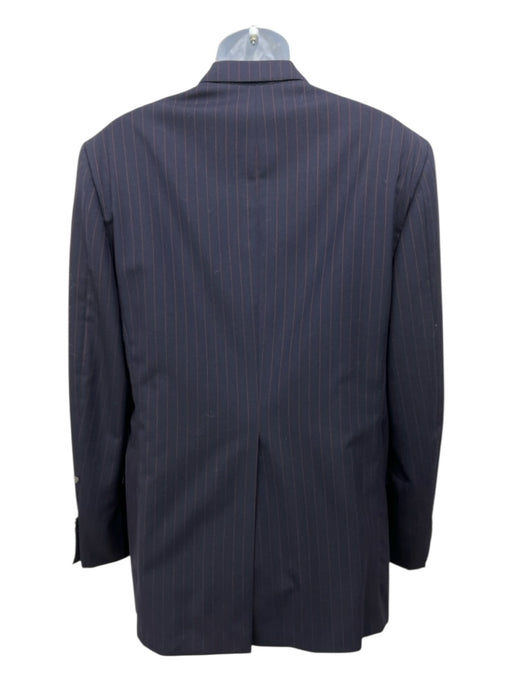 Edgar Pomeroy Navy & Red Wool Pinstripe 2 Button Men's Suit Navy & Red / Est 44
