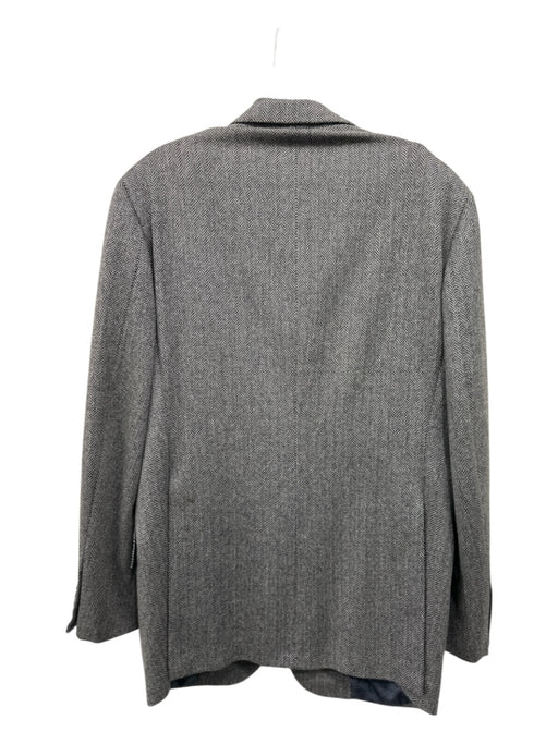 Edgar Pomeroy Gray & Black Wool Blend Herringbone 2 Button Men's Blazer Gray & Black / Est 42