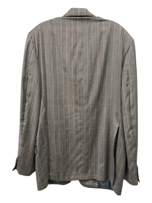 Edgar Pomeroy Tan & Multi Wool Blend Striped Ticket Pocket 2 Button Men's Blazer Tan & Multi / Est 44
