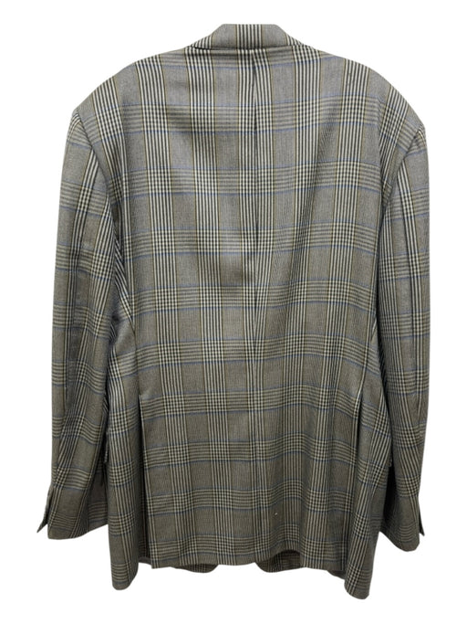 Edgar Pomeroy Tan & Gold Wool Blend Plaid 2 Button Men's Blazer Tan & Gold / Est 44