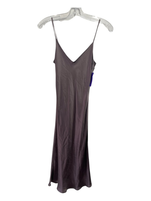 Noiri Size XS Mauve Silk Spaghetti Strap V Neck Sheath Midi Dress Mauve / XS