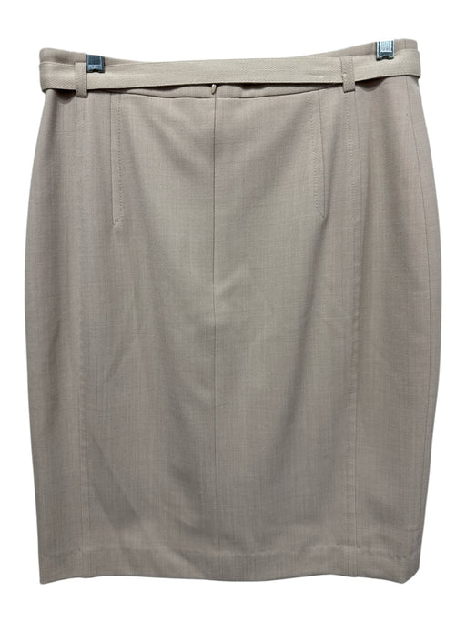 Akris Punto Size 8 Beige Twill Knee Length Belted Pencil Skirt Beige / 8