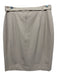 Akris Punto Size 8 Beige Twill Knee Length Belted Pencil Skirt Beige / 8