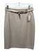 Akris Punto Size 8 Beige Twill Knee Length Belted Pencil Skirt Beige / 8