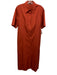 Vince Size M Rust Orange Cotton Short Sleeve Buttons Collar Midi Dress Rust Orange / M