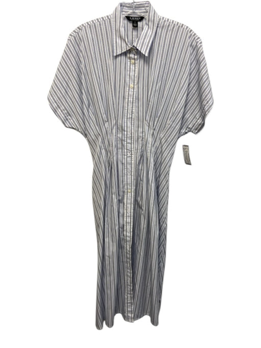 Lauren Ralph Lauren Black Size 8 Blue & White Cotton Short Sleeve Stripe Dress Blue & White / 8